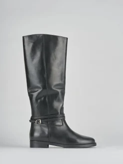 Hot Stivali tacco 2cm pelle Donna Stivali Tacco Basso