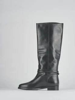 Hot Stivali tacco 2cm pelle Donna Stivali Tacco Basso