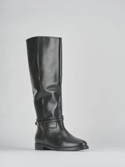 Hot Stivali tacco 2cm pelle Donna Stivali Tacco Basso