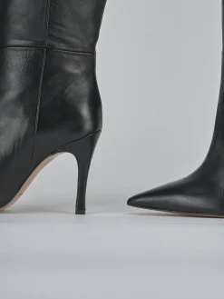 Outlet Stivali tacco 9cm pelle Donna Stivali Tacco Alto