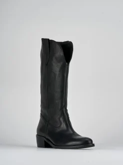 Stivali tacco 3cm pelle Donna Stivali Tacco Basso