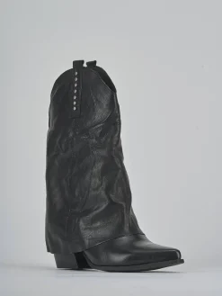 Outlet Stivali tacco 7cm pelle Donna Stivali Tacco Alto