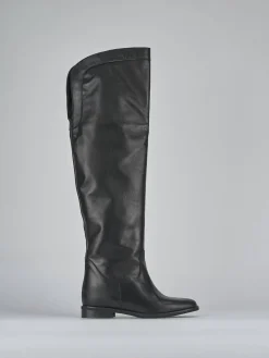 Outlet Stivali tacco 2cm pelle Donna Stivali Tacco Basso