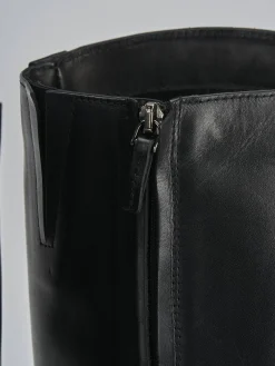 New Stivali tacco 2cm pelle Donna Stivali Tacco Basso