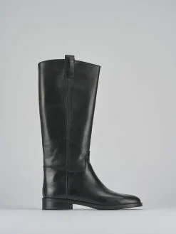 Hot Stivali tacco 2cm pelle Donna Stivali Tacco Basso