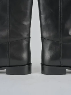 Hot Stivali tacco 2cm pelle Donna Stivali Tacco Basso