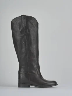 Hot Stivali tacco 2cm pelle testa Donna Stivali Tacco Basso