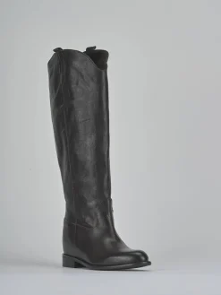 Hot Stivali tacco 2cm pelle testa Donna Stivali Tacco Basso