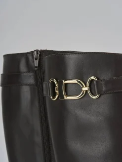 Best Stivali tacco 2cm pelle testa Donna Stivali Tacco Basso