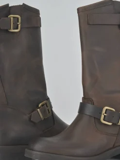 New Stivali tacco 3cm pelle testa Donna Stivali Tacco Basso