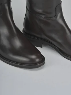 Discount Stivali tacco 3cm pelle testa Donna Stivali Tacco Basso