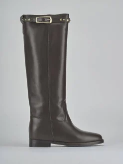 Discount Stivali tacco 2cm pelle testa Donna Stivali Tacco Basso