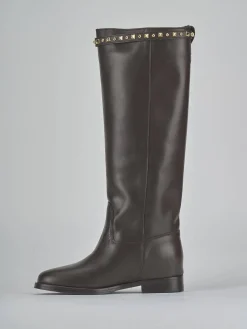 Discount Stivali tacco 2cm pelle testa Donna Stivali Tacco Basso