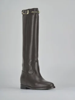 Discount Stivali tacco 2cm pelle testa Donna Stivali Tacco Basso