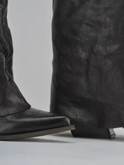 Outlet Stivali tacco 6cm pelle testa Donna Stivali Tacco Alto