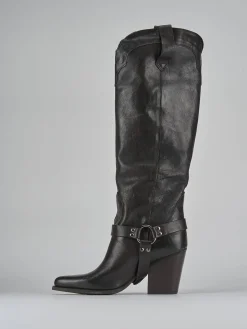 Discount Stivali tacco 7cm pelle testa Donna Stivali Tacco Alto