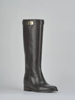 Sale Stivali tacco 2cm pelle testa Donna Stivali Tacco Basso