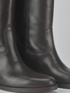 Sale Stivali tacco 2cm pelle testa Donna Stivali Tacco Basso