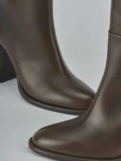 Clearance Stivali tacco 9cm pelle testa Donna Stivali Tacco Alto