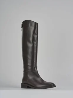 Outlet Stivali tacco 3cm pelle testa Donna Stivali Tacco Basso