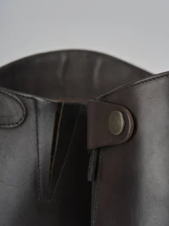 Outlet Stivali tacco 3cm pelle testa Donna Stivali Tacco Basso