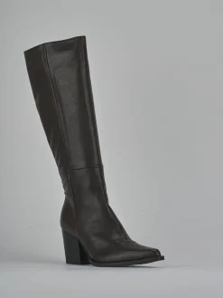 Online Stivali tacco 8cm pelle testa Donna Stivali Tacco Alto