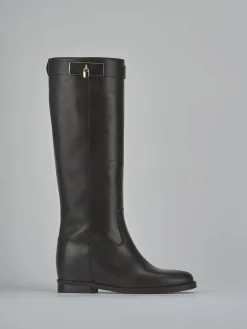 Clearance Stivali tacco 2cm pelle testa Donna Stivali Tacco Basso