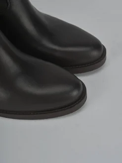 Clearance Stivali tacco 2cm pelle testa Donna Stivali Tacco Basso