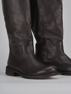 Discount Stivali tacco 2cm pelle testa Donna Stivali Tacco Basso