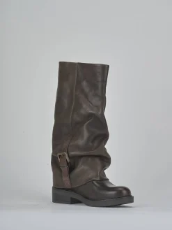 Sale Stivali tacco 3cm pelle testa Donna Stivali Tacco Basso