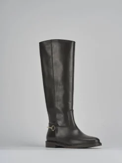 New Stivali tacco 2cm pelle testa Donna Stivali Tacco Basso