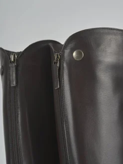 Sale Stivali tacco 4cm pelle testa Donna Stivali Tacco Basso