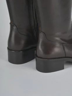 Sale Stivali tacco 4cm pelle testa Donna Stivali Tacco Basso