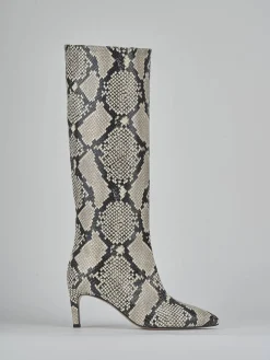 Outlet Stivali tacco 7cm pitone Donna Stivali Tacco Alto