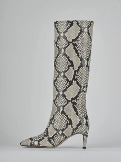 Outlet Stivali tacco 7cm pitone Donna Stivali Tacco Alto