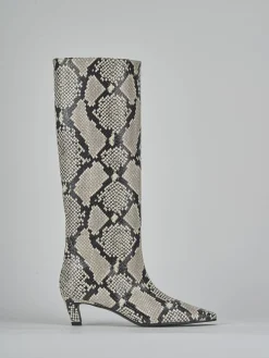 Outlet Stivali tacco 5cm pitone Donna Stivali Tacco Alto