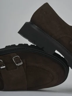 Discount Stringate tacco 3cm camoscio testa Donna Stringate