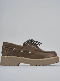 Clearance Stringate tacco 3cm pelle testa Donna Stringate