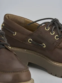 Clearance Stringate tacco 3cm pelle testa Donna Stringate