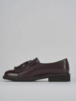 Clearance Stringate tacco 2cm pelle bordo' Donna Stringate