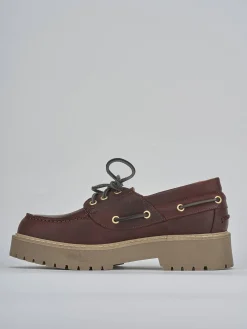 Online Stringate tacco 3cm pelle bordo' Donna Stringate