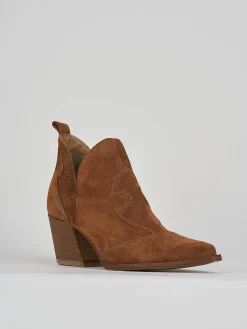 Discount Tronchetto tacco 7 cm camoscio Donna Stivaletti Tacco Alto