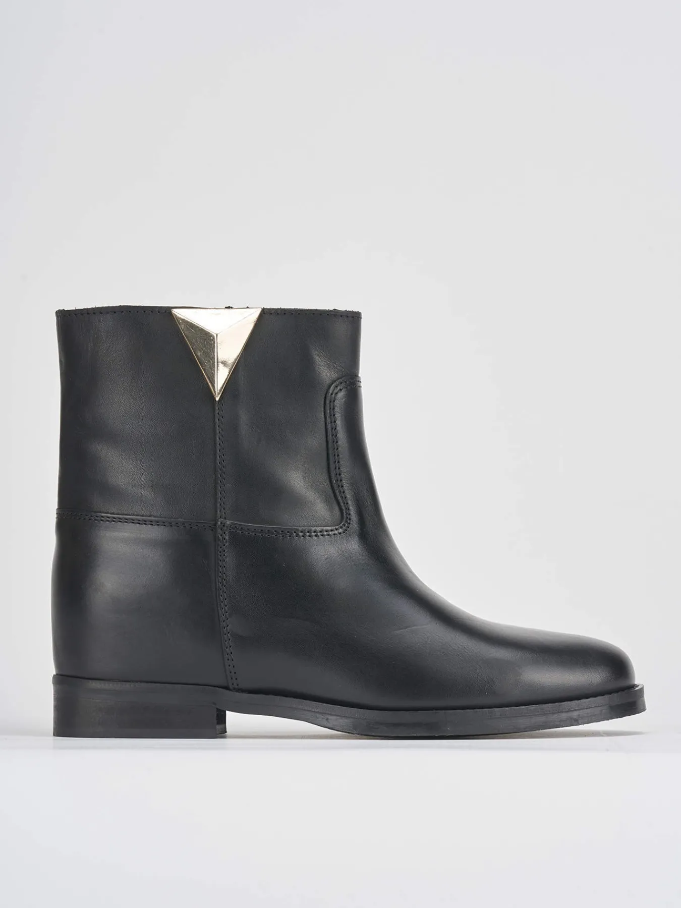 Tronchetto tacco 1 cm pelle Donna Stivaletti Tacco Basso