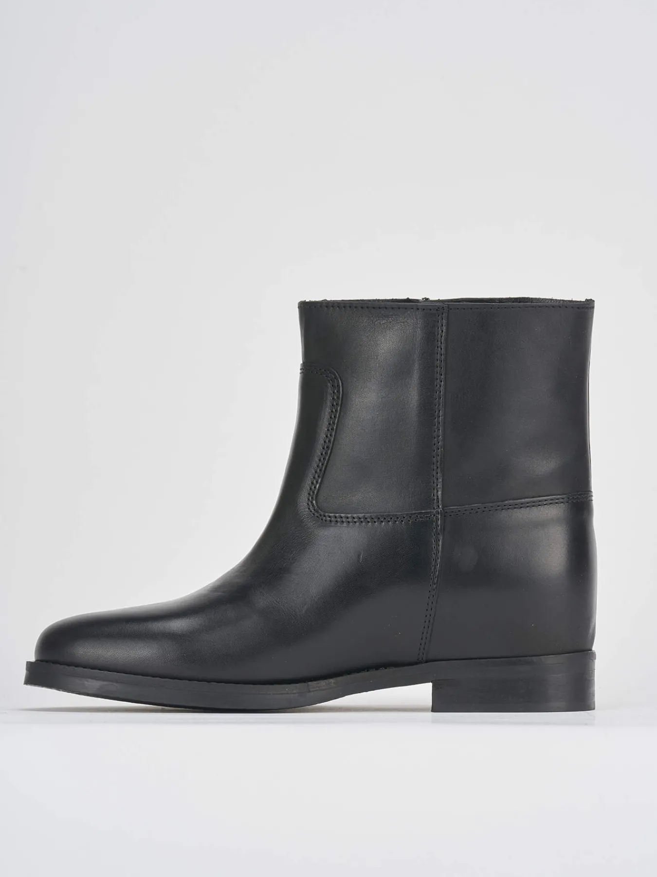 Tronchetto tacco 1 cm pelle Donna Stivaletti Tacco Basso