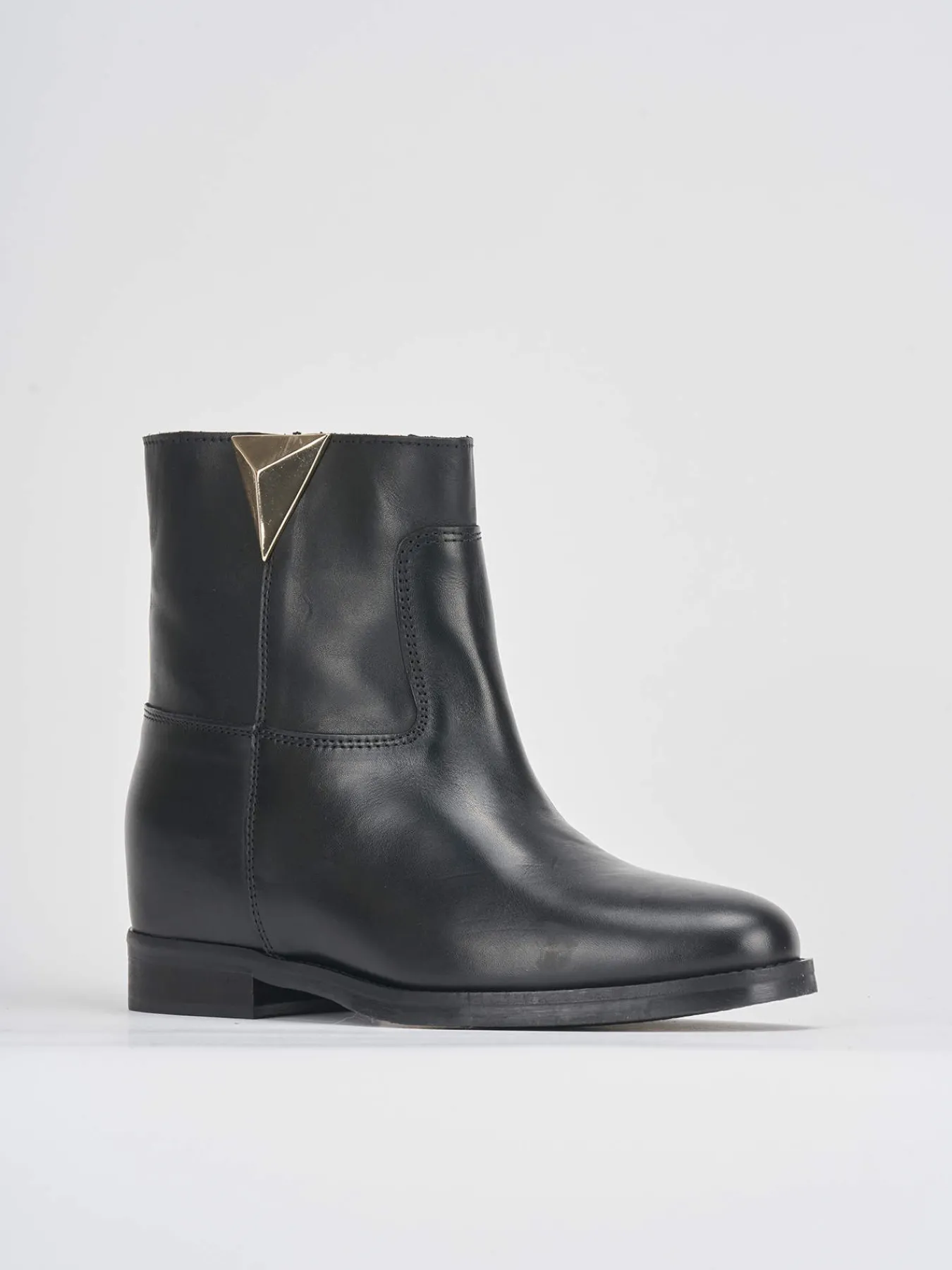 Tronchetto tacco 1 cm pelle Donna Stivaletti Tacco Basso